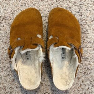 Birkenstock Brown Suede Slip-On Clogs